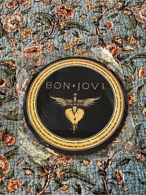 Bon Jovi Band Logo Mouse Pad Black & Yellow